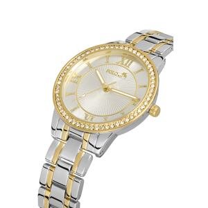 Polo Air Roman Numeral Single Row Luxury Stone Women's Wristwatch Silver-gold Color