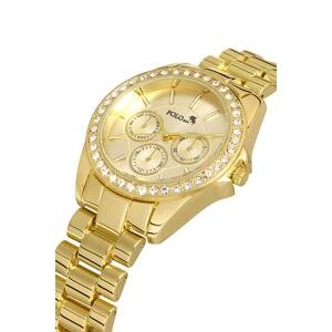Polo Air Single Row Luxury Stone Women's Wristwatch Gold Color
