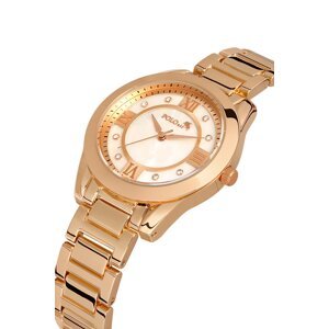 Polo Air Stylish Women's Wristwatch with Roman Numerals Copper Color