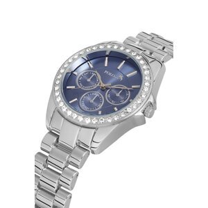 Polo Air Single Row Luxury Stone Women's Wristwatch Silver-dark blue Color