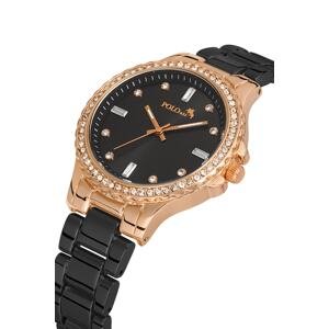 Polo Air Single Row Luxury Stone Women's Wristwatch Black-copper Color