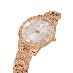 Polo Air Roman Numeral Single Row Luxury Stone Women's Wristwatch Copper Color