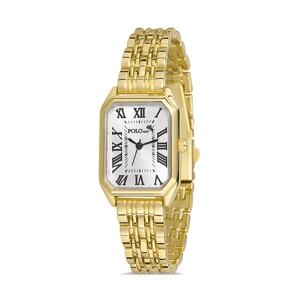 Polo Air Vintage Roman Numeral Women's Wristwatch Gold Color