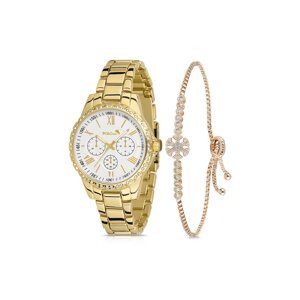 Polo Air Sports Women's Wristwatch Zircon Stone Snowflake Bracelet Combination Gold Color