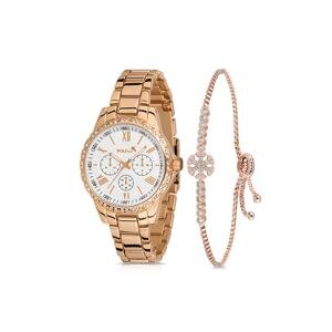 Polo Air Sports Women's Wristwatch Zircon Stone Snowflake Bracelet Combination Copper Color