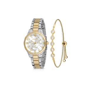 Polo Air Cut Glass Women's Wristwatch Luxury Zircon Stone Bracelet Combination Gold Color