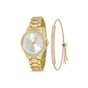 Polo Air Luxury Single Row Women's Wristwatch Zircon Stone Baguette Bracelet Combination Gold Color