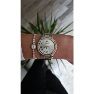 Polo Air Luxury Stone Roman Numeral Women's Wristwatch Zircon Stone Elegant Bracelet Silver-gold Color