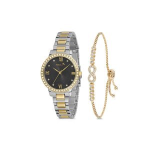 Polo Air Women's Wristwatch Zircon Stone Infinity Bracelet Yellow Black Color