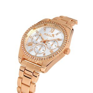 Polo Air Luxury Stone Detailed Women's Wristwatch Copper Color