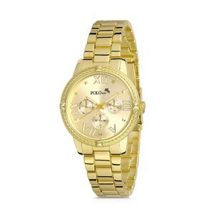 Polo Air Stylish Sports Women's Wristwatch Gold Color