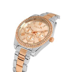 Polo Air Luxury Stone Detailed Women's Wristwatch Copper Silver Color