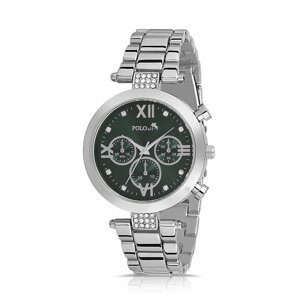 Polo Air Sport Stylish Women's Wristwatch Silver Green Color