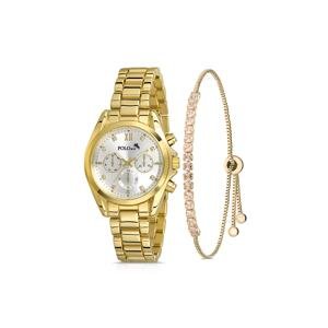 Polo Air Women's Wristwatch Luxury Zircon Stone Bracelet Combination Gold Color