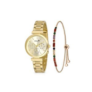 Polo Air Classic Women's Wristwatch Colorful Zircon Stone Bracelet Combination Gold Color