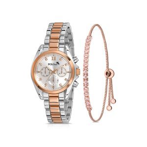 Polo Air Women's Wristwatch Luxury Zircon Stone Bracelet Combination Copper-silver Color