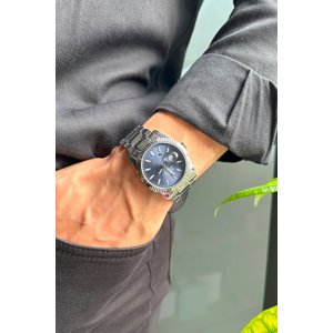 Polo Air Men's Wristwatch with Calendar Silver-dark blue Color