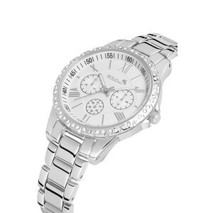 Polo Air Luxury Stone Women's Wristwatch Silver Color