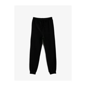 Koton Boy Black Sweatpants Elastic Waist