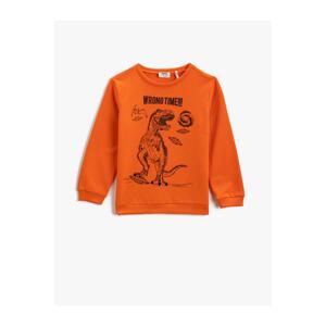 Koton Dinosaur Print Sweatshirt Crew Neck Cotton