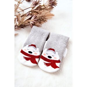 Christmas Socks Teddy Bears Grey