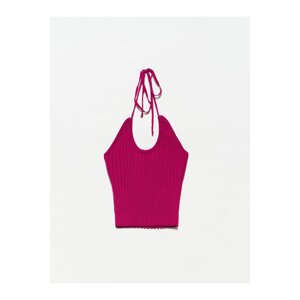 Dilvin 10204 Cross-laced Knitwear Singlet-raspberry