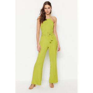 Trendyol Green Belted Maxi Woven Overalls