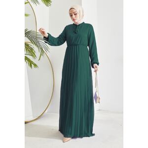 InStyle Pleated Limelda Chiffon Dress - Oil Green