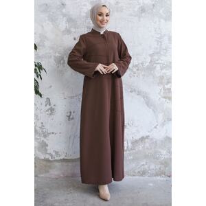 InStyle Ivory Pile Pattern Abaya - Brown