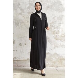 InStyle Elena Waist Detail Hooded Abaya - Black