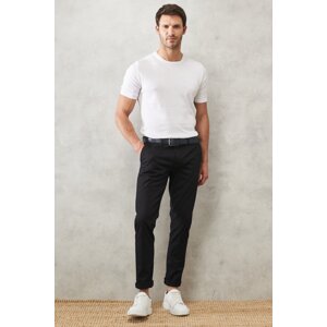 AC&Co / Altınyıldız Classics Men's Black Slim Fit Slim Fit Chino Pants with Side Pockets, Flexible.