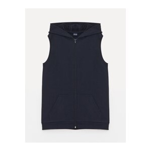 LC Waikiki Basic Boys' Zippered Vest with a Hoodie.