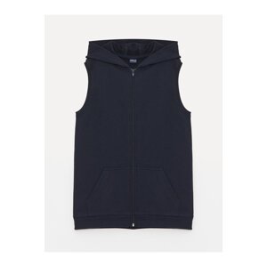 LC Waikiki Basic Boys' Zippered Vest with a Hoodie.