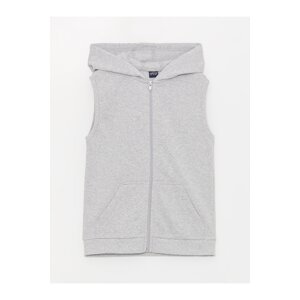 LC Waikiki Basic Boys' Zippered Vest with a Hoodie.