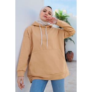 InStyle Endy Hooded Three Thread Sweat - Biscuit