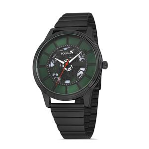 Polo Air Skeleton Dial Men's Wristwatch Black-Green Color
