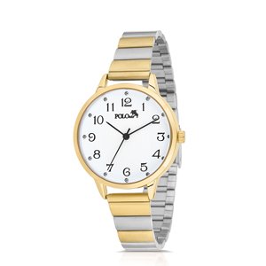 Polo Air Classic Numeral Women's Wristwatch Yellow-Silver Color