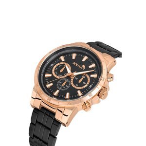 Polo Air Sports Case Men's Wristwatch Black-Copper Color