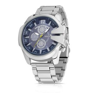 Polo Air Sports Case Men's Wristwatch Silver-Navy Blue Color