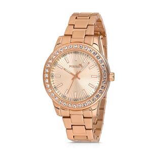 Polo Air Stone Detailed Women's Wristwatch Copper Color