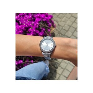 Polo Air Stoned Roman Numeral Women's Wristwatch Silver Color