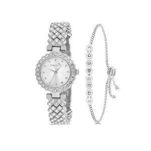 Polo Air Luxury Stone Stylish Women's Wristwatch Zircon Stone Waterway Bracelet Combination Silver Color