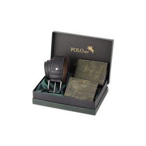 Polo Air Belt Wallet Card Holder Green Set in Gift Box