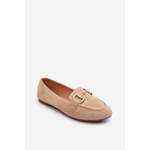 Women's loafers with eco-suede trim, Beige Winality