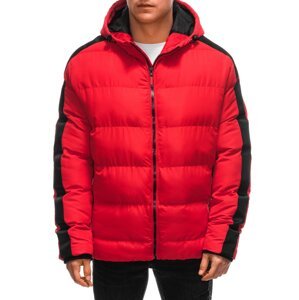 Edoti Men's quilted winter jacket - red