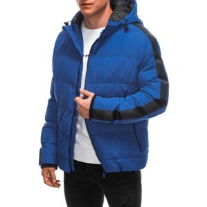 Edoti Men's quilted winter jacket - blue