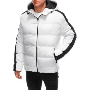 Edoti Men's quilted winter jacket - white