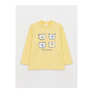 LC Waikiki Crew Neck Long Sleeve Printed Baby Boy T-Shirt