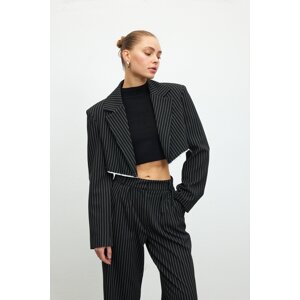 VATKALI Striped crop blazer