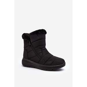 Black women's Zeuna zippered snow boots with fur